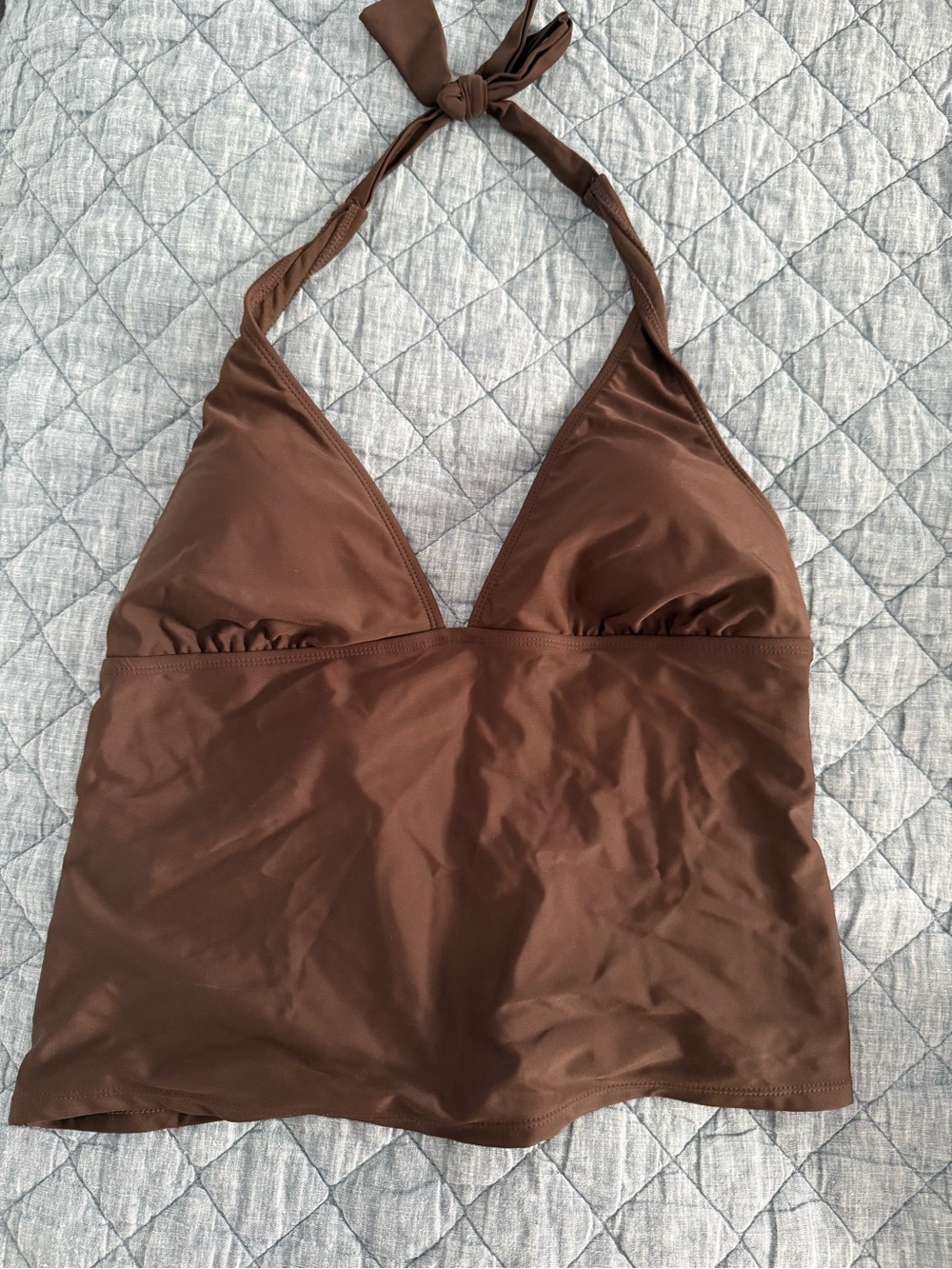 Brown Halter Tankini Top - Women Swim Bikini